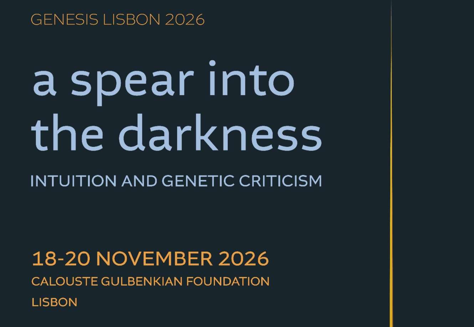 Cfp &quot;Genesis Conference 2026&quot;